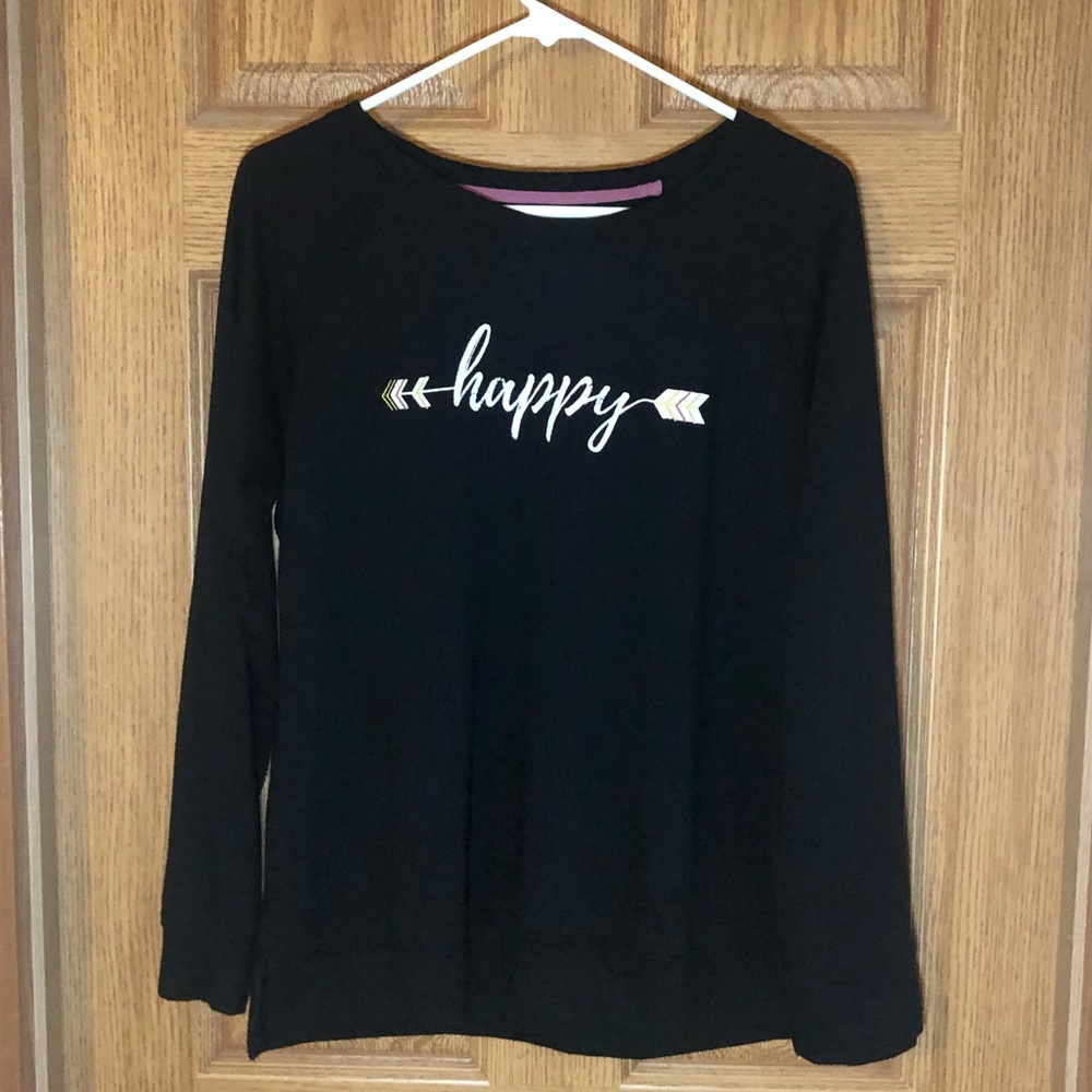 Maurices Happy Black Sweater Womens Size Large